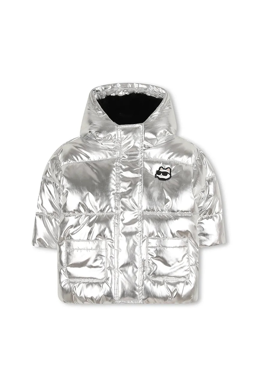 Karl Lagerfeld geacă copii culoarea argintiu, Z30654