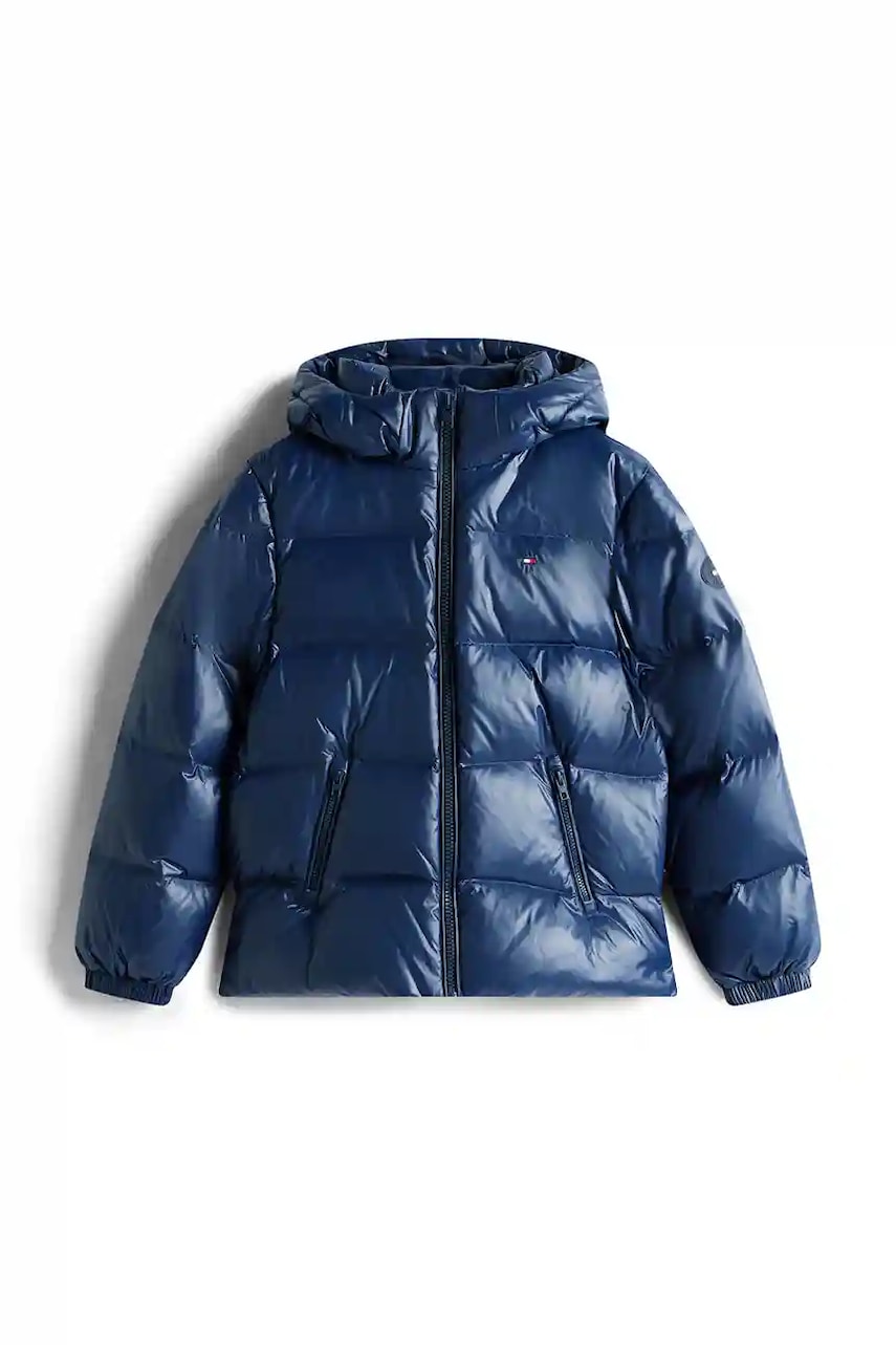 Детская пуховая куртка Tommy Hilfiger цвет синий KG0KG08758 Детская пуховая куртка Tommy Hilfiger цвет синий KG0KG08758