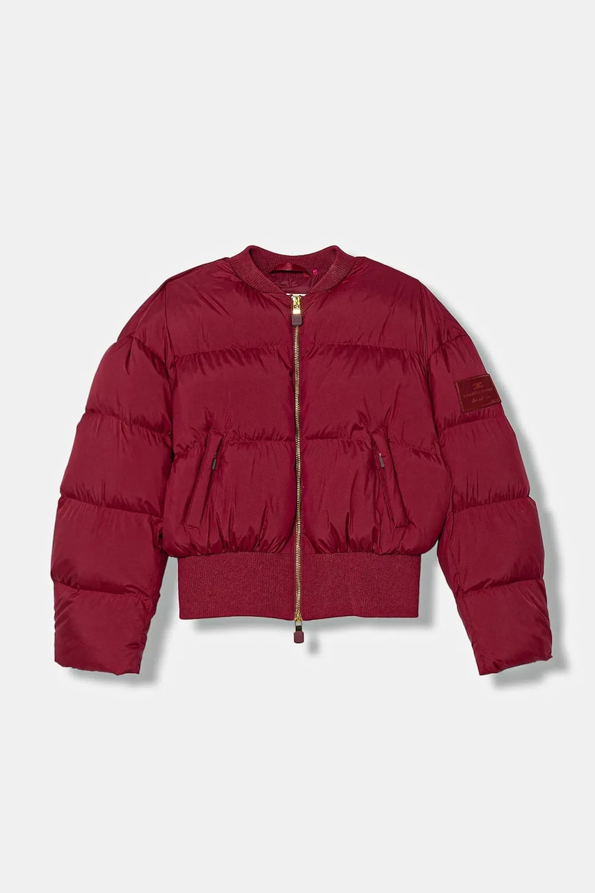 Elisabetta Franchi geacă copii culoarea bordo, EFGB131.C.NY297