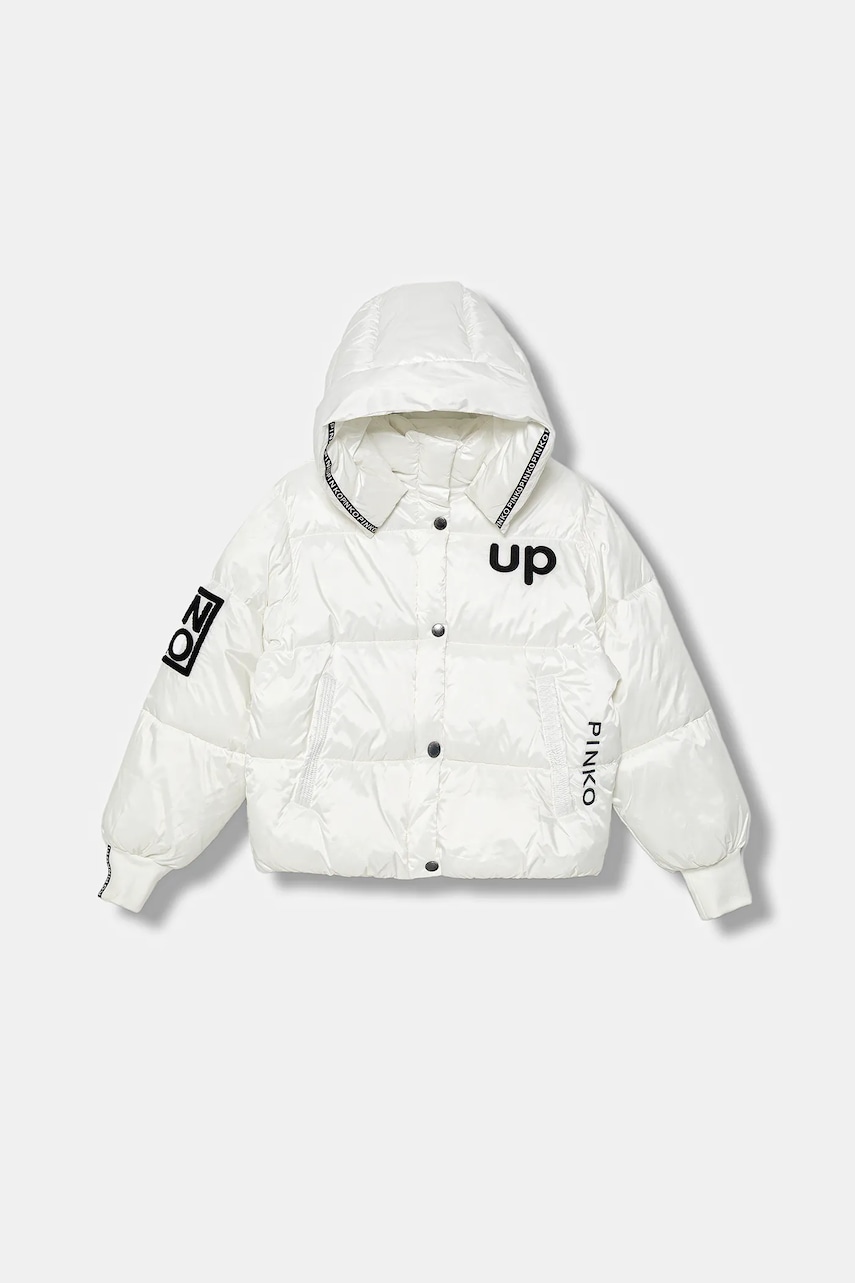 Levně Dětská bunda Pinko bílá barva, KFGB009.C.NY026