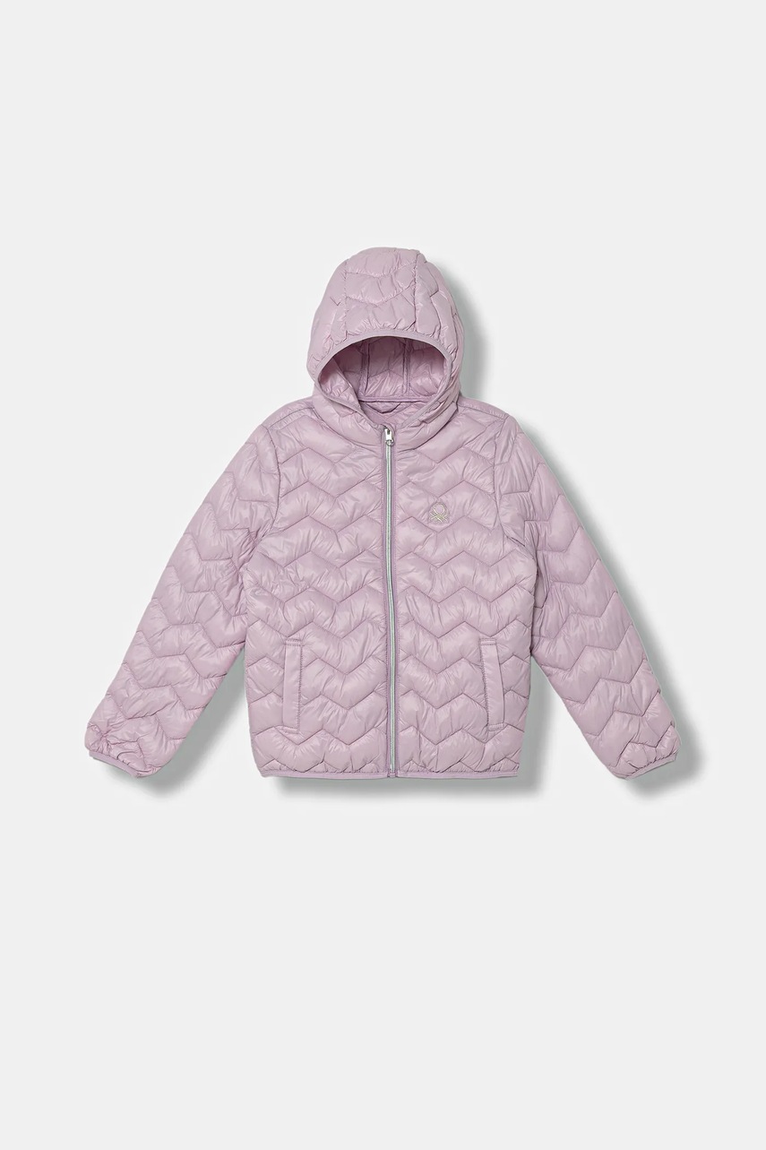 Levně Dětská bunda United Colors of Benetton fialová barva, 21INCN04U