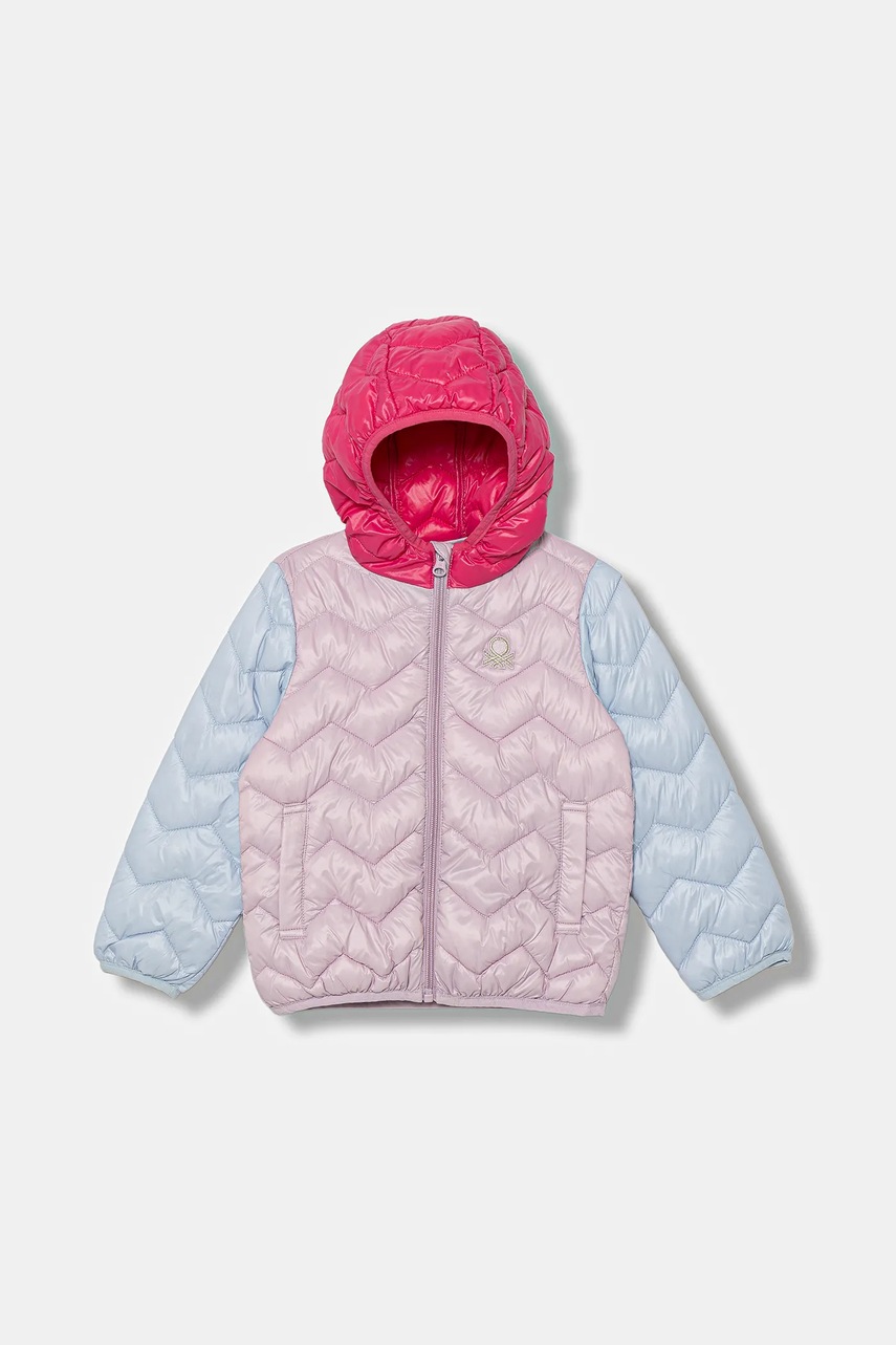 Levně Dětská bunda United Colors of Benetton fialová barva, 21INGN02Z