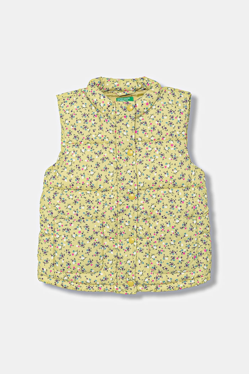 United Colors of Benetton vestă copii culoarea galben, 2V3YGJ00O