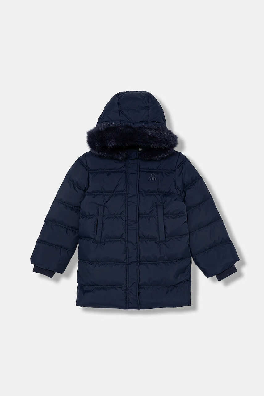 United Colors of Benetton geacă de puf pentru copii culoarea bleumarin, 2WU0CN04Z