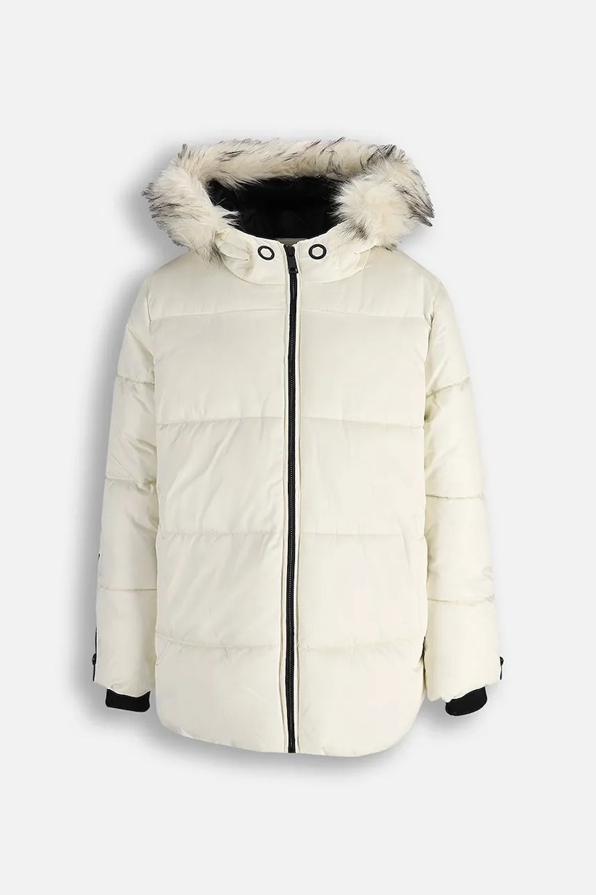 Levně Dětská bunda Coccodrillo béžová barva, OUTERWEAR GIRL JUNIOR