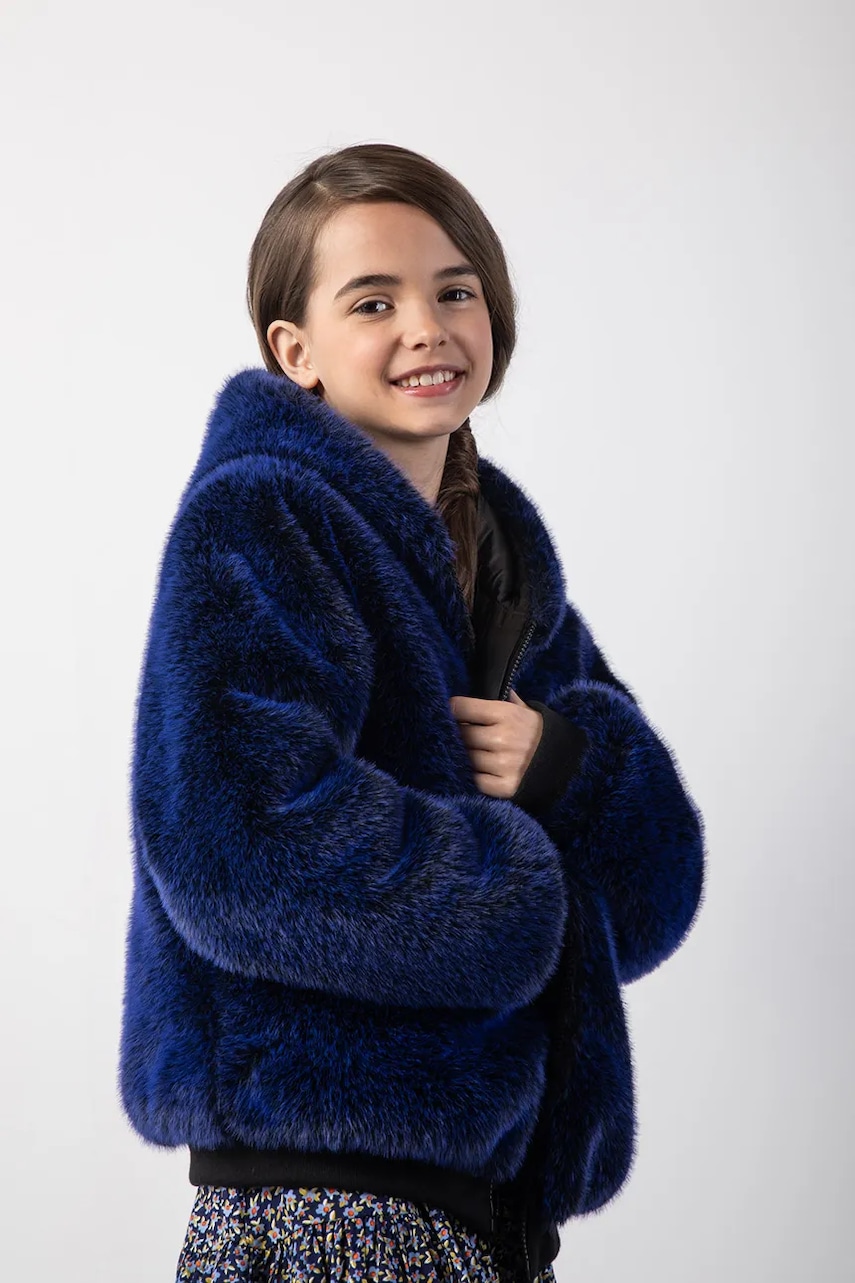 Coccodrillo geacă reversibilă pentru copii culoarea negru, OUTERWEAR GIRL JUNIOR