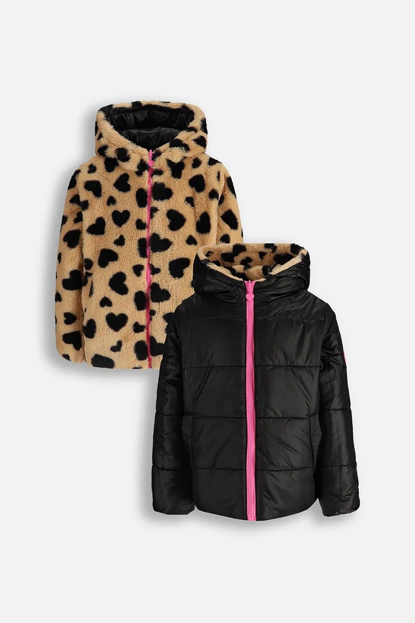 Детская двусторонняя куртка Coccodrillo цвет коричневый OUTERWEAR GIRL KIDS