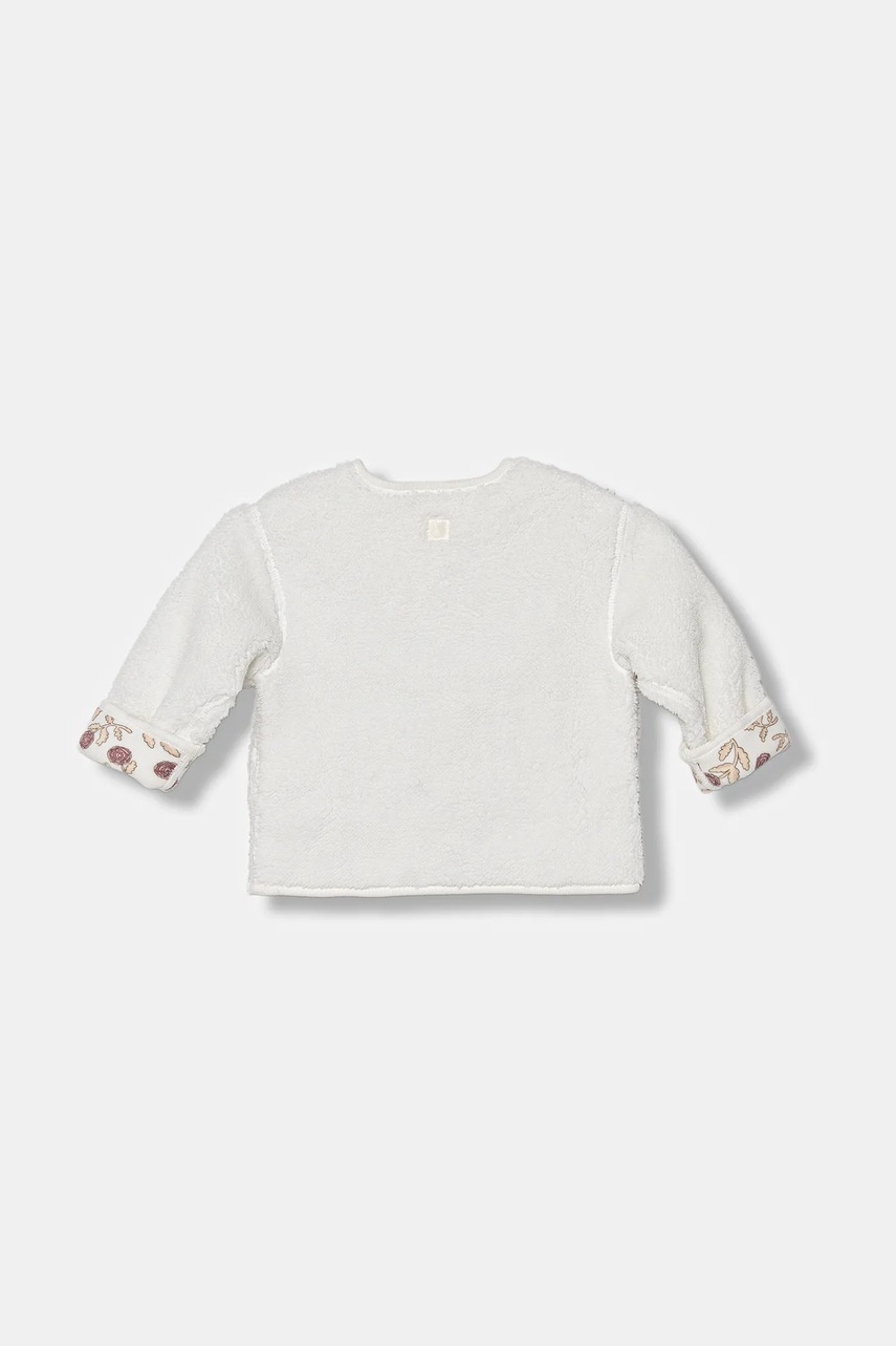 Флисовая кофта для младенца United Colors of Benetton цвет белый однотонная 3EKNA501R