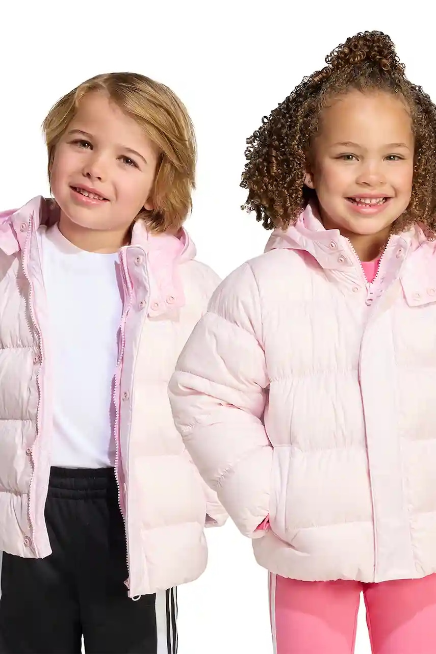 adidas Originals geacă de puf pentru copii culoarea roz, JV8547