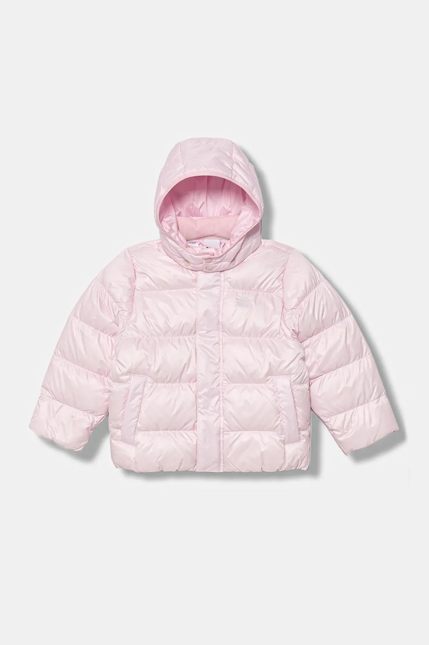 adidas Originals geacă de puf pentru copii culoarea roz, JV8547