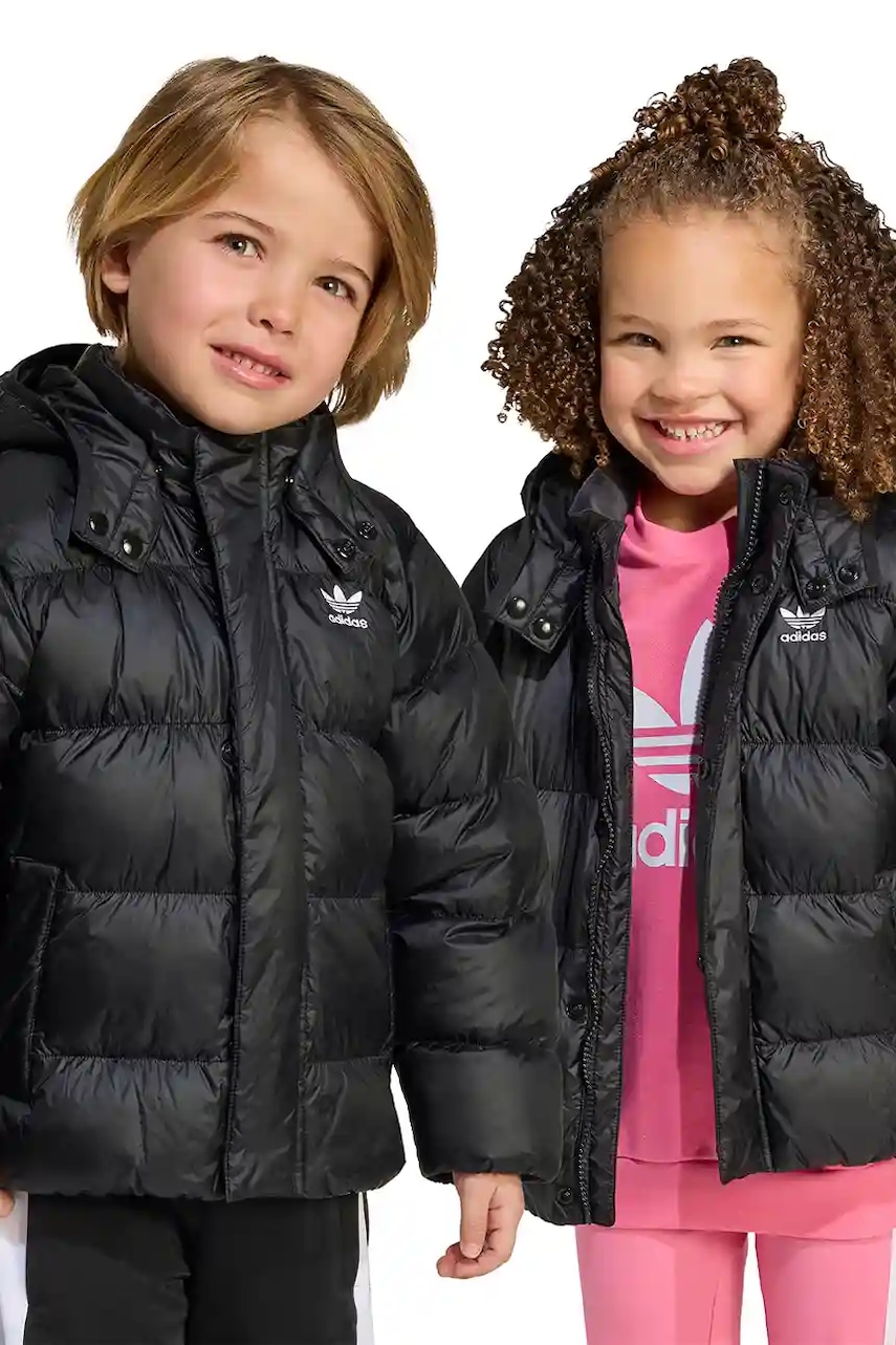 adidas Originals geacă de puf pentru copii culoarea negru, JX0550