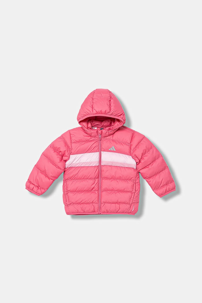 Levně Dětská bunda adidas růžová barva, JL7390