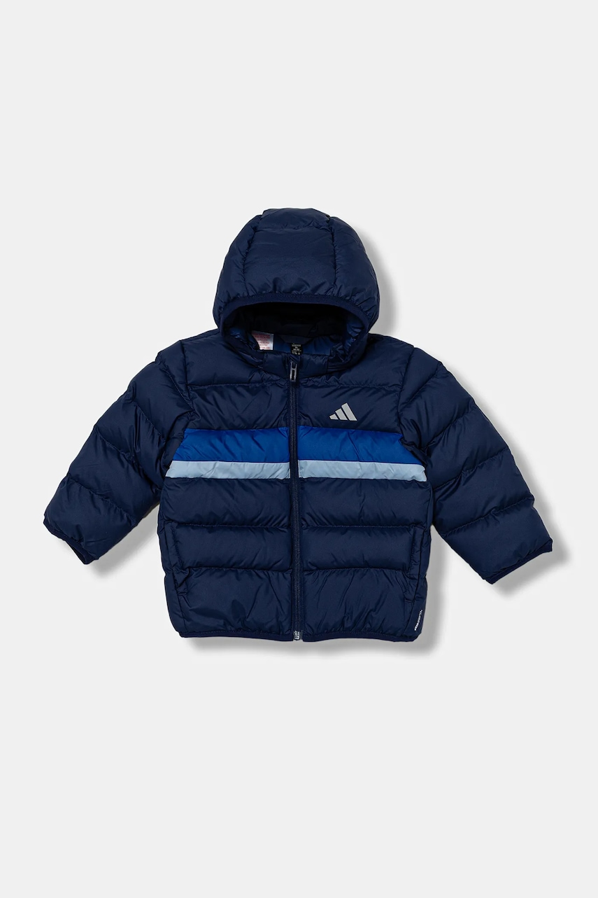 Levně Dětská bunda adidas tmavomodrá barva, JL7392