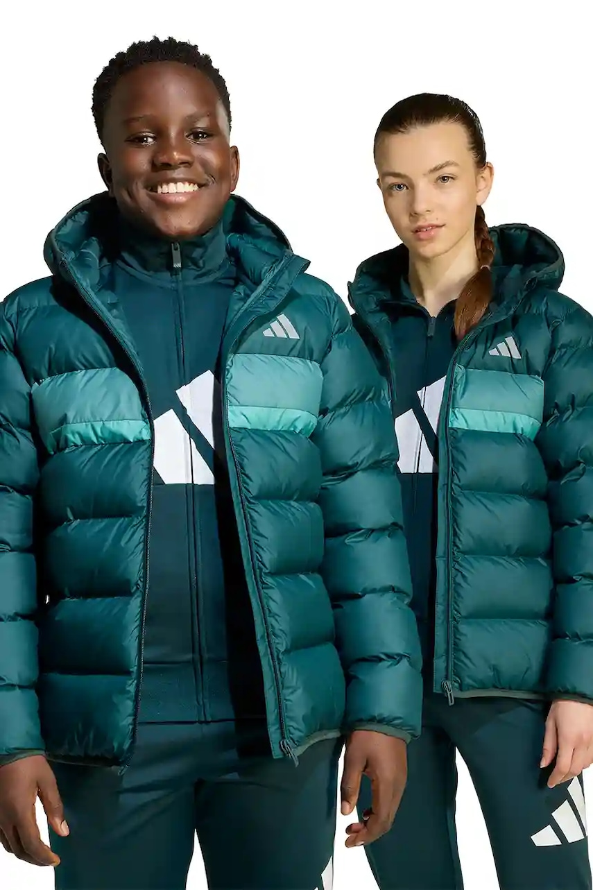 adidas geacă copii culoarea verde, JL7437