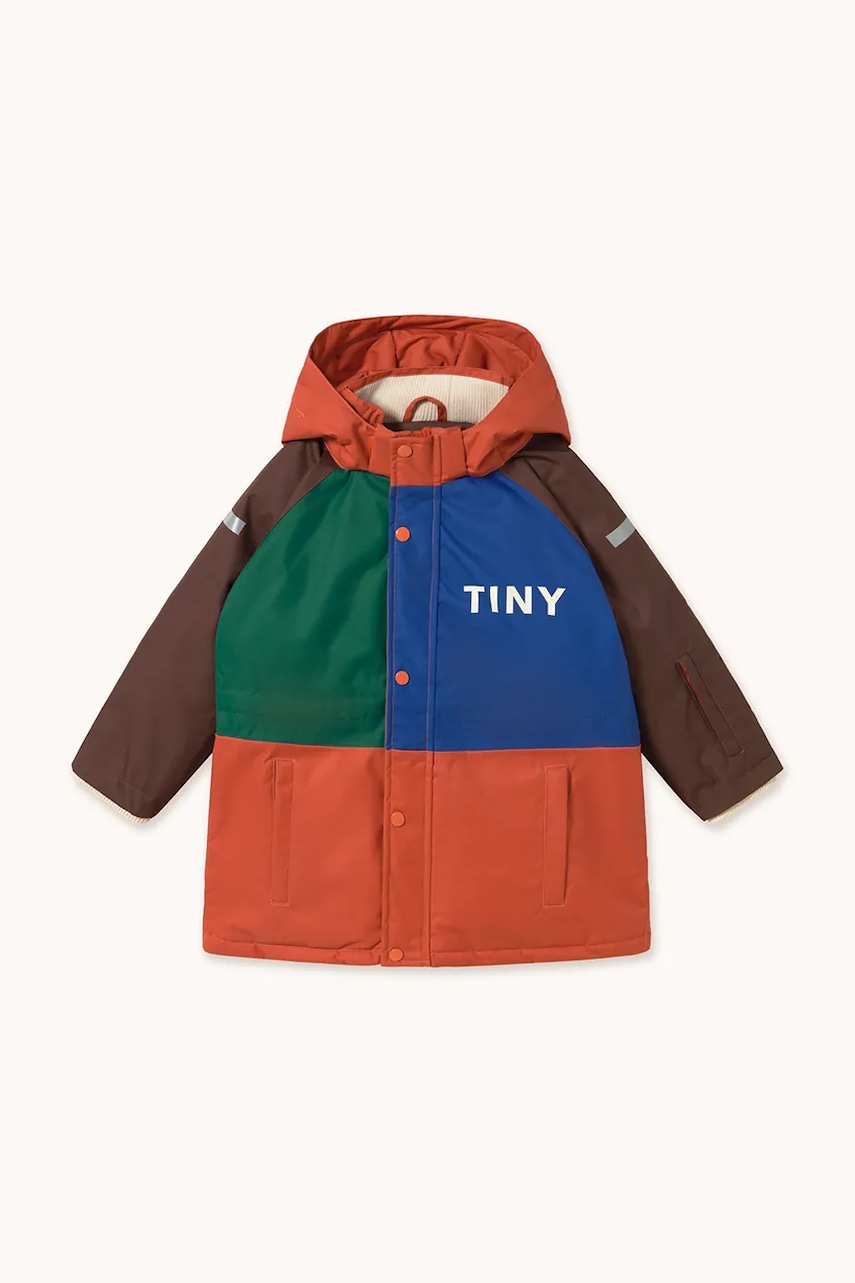 Детская куртка Tinycottons COLOR BLOCK SNOW JACKET цвет оранжевый AW25-046 Детская куртка Tinycottons COLOR BLOCK SNOW JACKET цвет оранжевый AW25-046
