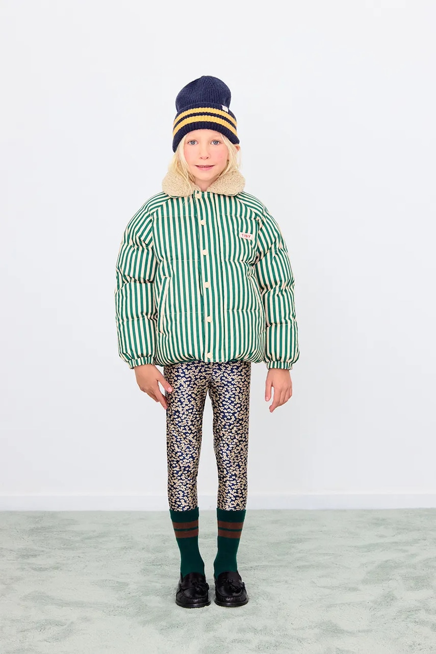 Detská bunda Tinycottons GREEN STRIPES PADDED JACKET