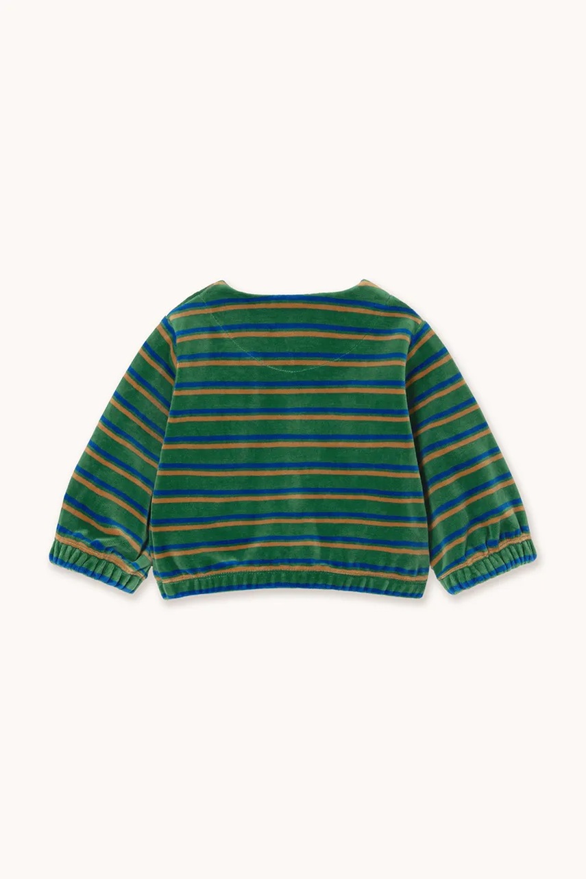 Куртка для немовлят Tinycottons DUO STRIPES BABY JACKET колір зелений AW25-253
