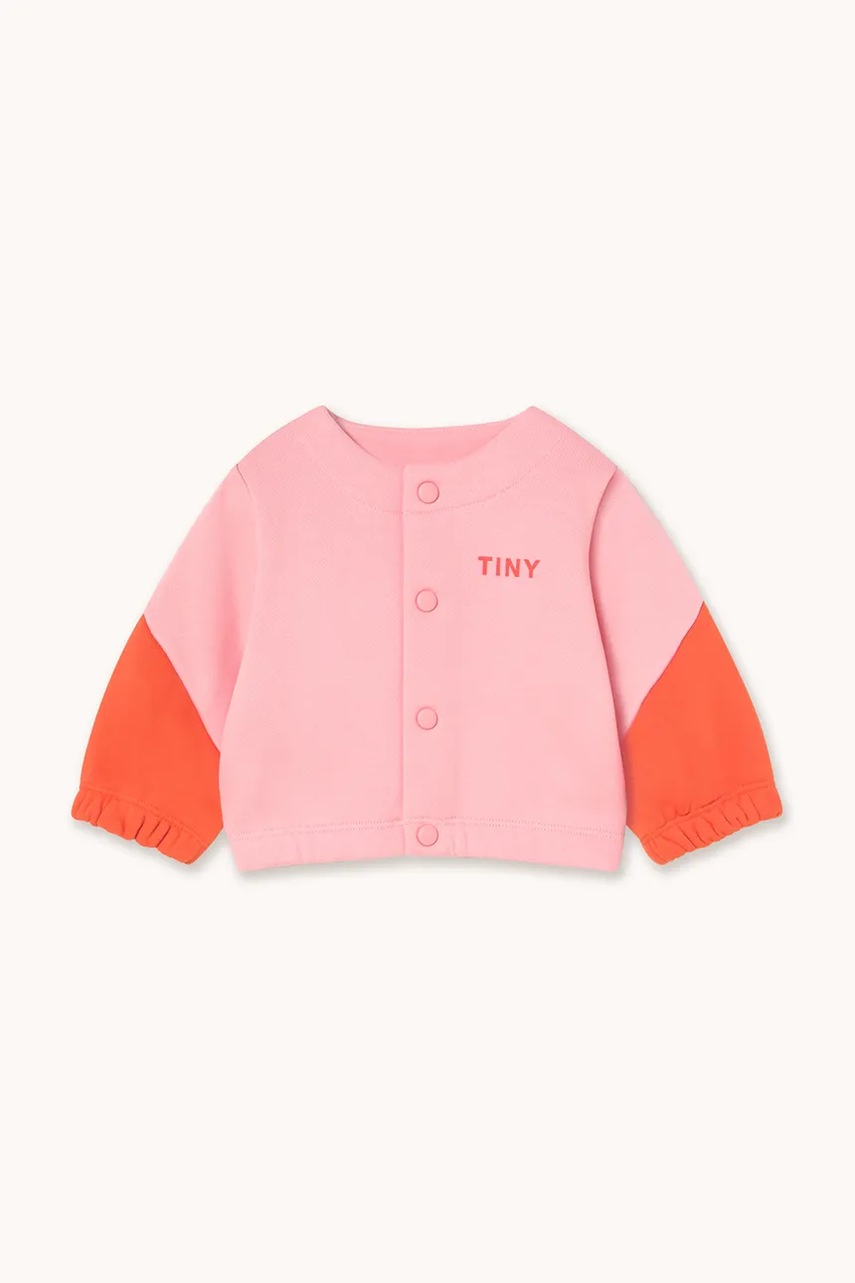 Levně Kojenecká bunda Tinycottons TINY COLOR BLOCK BABY JACKET růžová barva, AW25-276