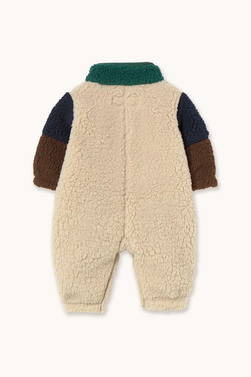 Комбінезон для немовлят Tinycottons COLOR BLOCK POLAR SHERPA ONE-PIECE колір зелений AW25-361