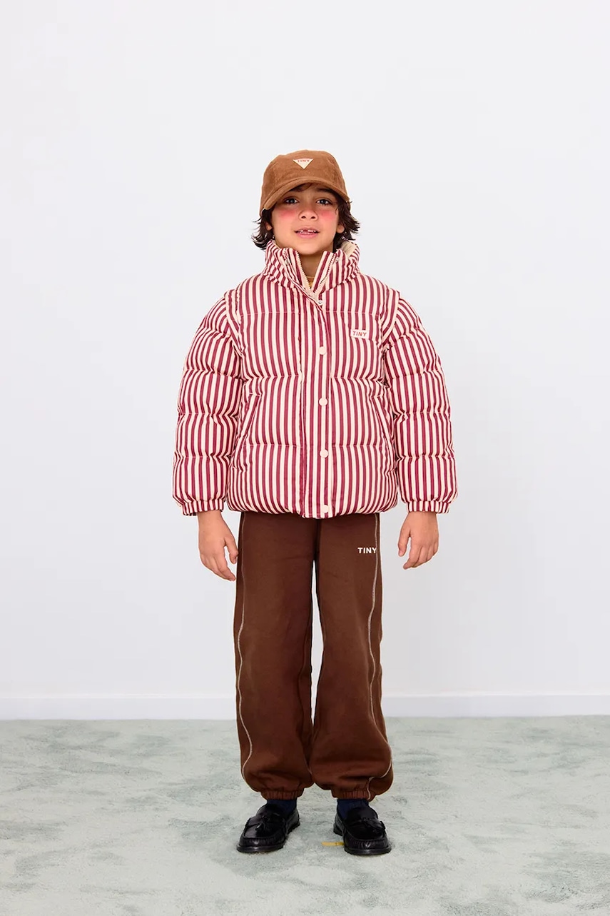 Detská bavlnená bunda Tinycottons STRIPES SHORT PADDED JACKET