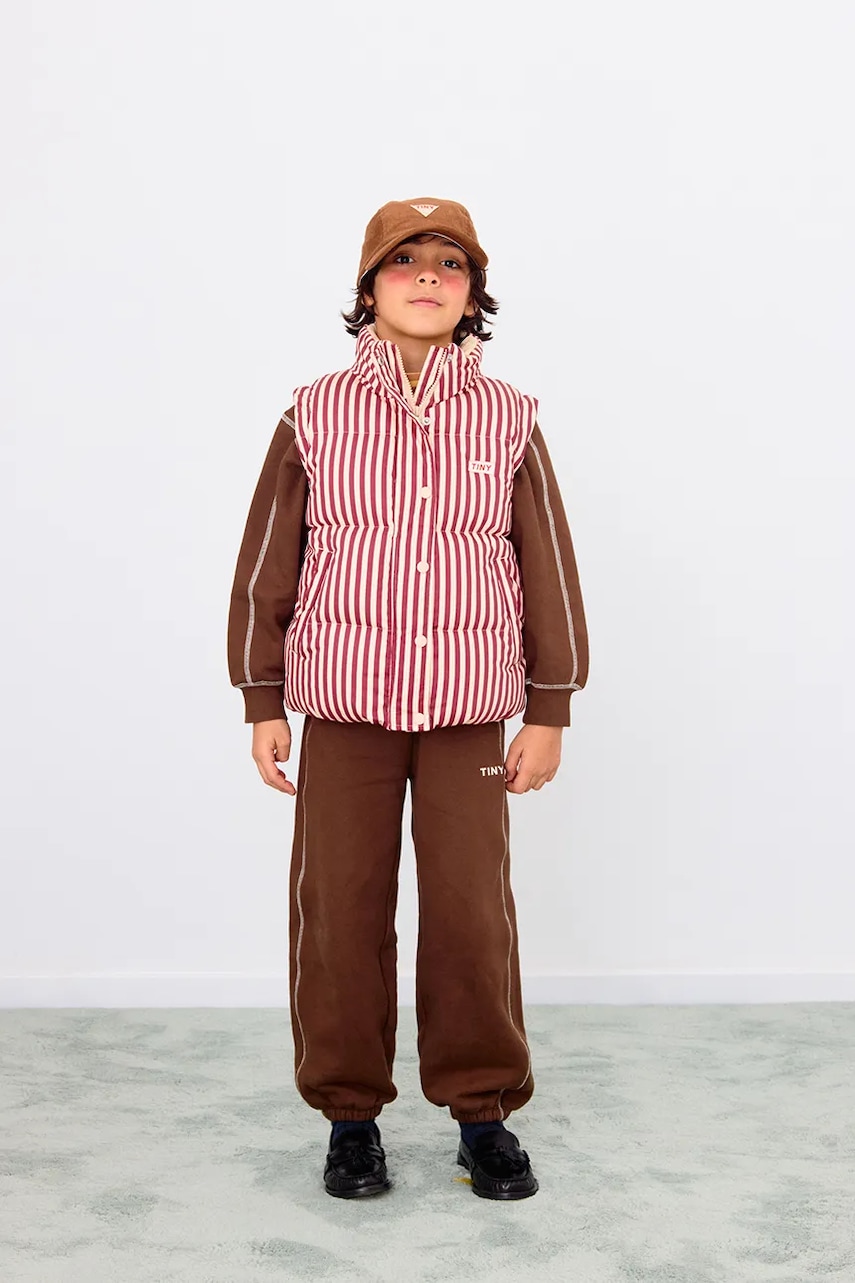 Detská bavlnená bunda Tinycottons STRIPES SHORT PADDED JACKET
