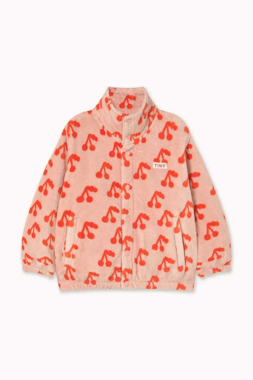 Tinycottons geacă copii CHERRIES POLAR JACKET culoarea portocaliu, AW25-568