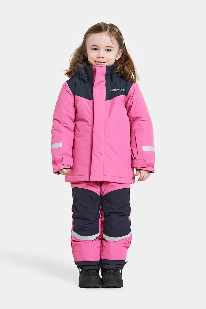 Didriksons jachetă și pantaloni pentru copii SKARE KIDS SET culoarea roz, 504342