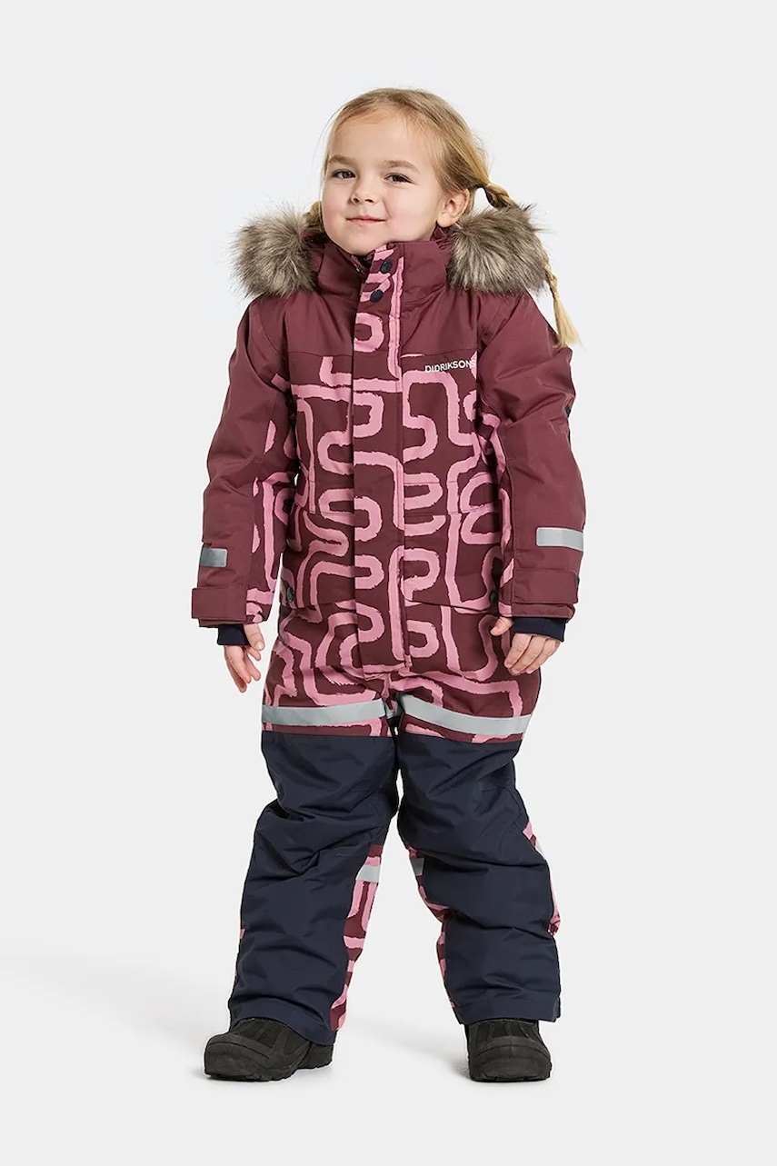 Didriksons salopete de iarnă pentru copii BJÄRVEN PR K COV 2 culoarea bordo, 505845
