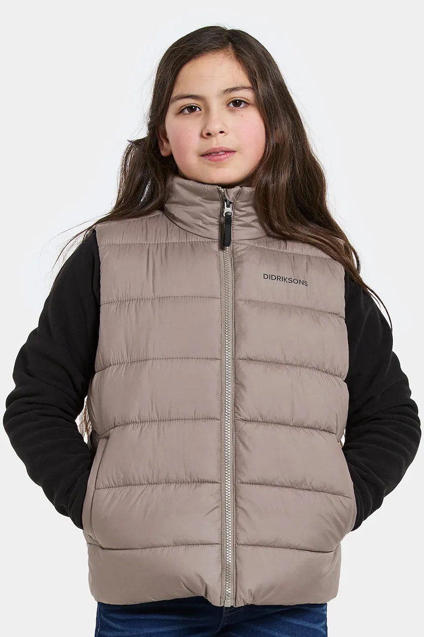 Didriksons vestă copii KILO KIDS VEST 2 culoarea maro, 505987