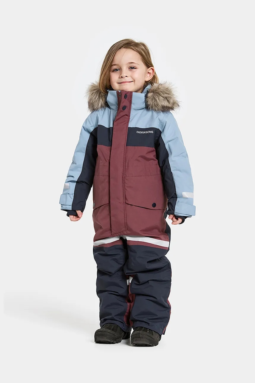Didriksons salopetă copii BJÄRVEN KDS COVER 4 culoarea bordo, 505999