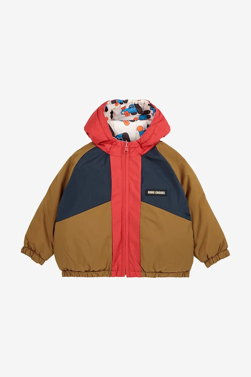 Двусторонняя детская куртка Bobo Choses Doggy Mate цвет бежевый 225AB104 Двусторонняя детская куртка Bobo Choses Doggy Mate цвет бежевый 225AB104