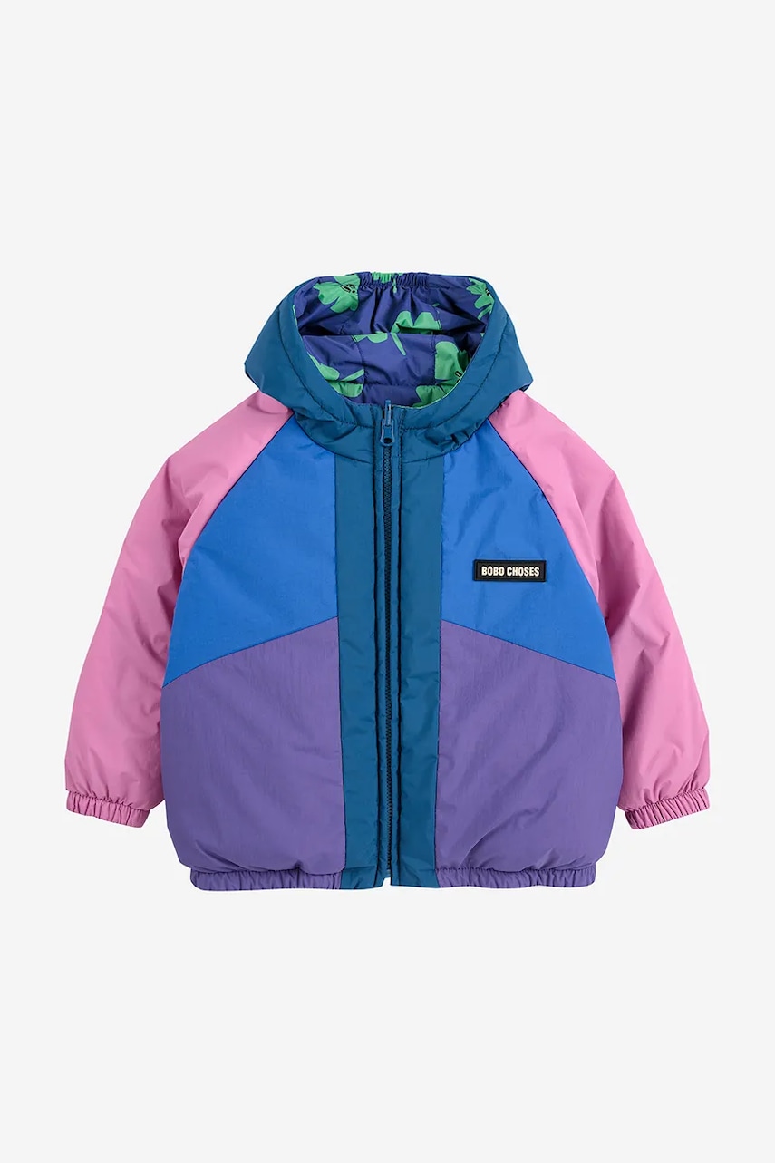 Двусторонняя детская куртка Bobo Choses Lucky Clover цвет фиолетовый 225AB105 Двусторонняя детская куртка Bobo Choses Lucky Clover цвет фиолетовый 225AB105