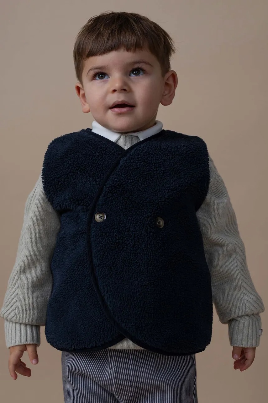 Donsje vestă copii Monty Gilet culoarea bleumarin, 4044300