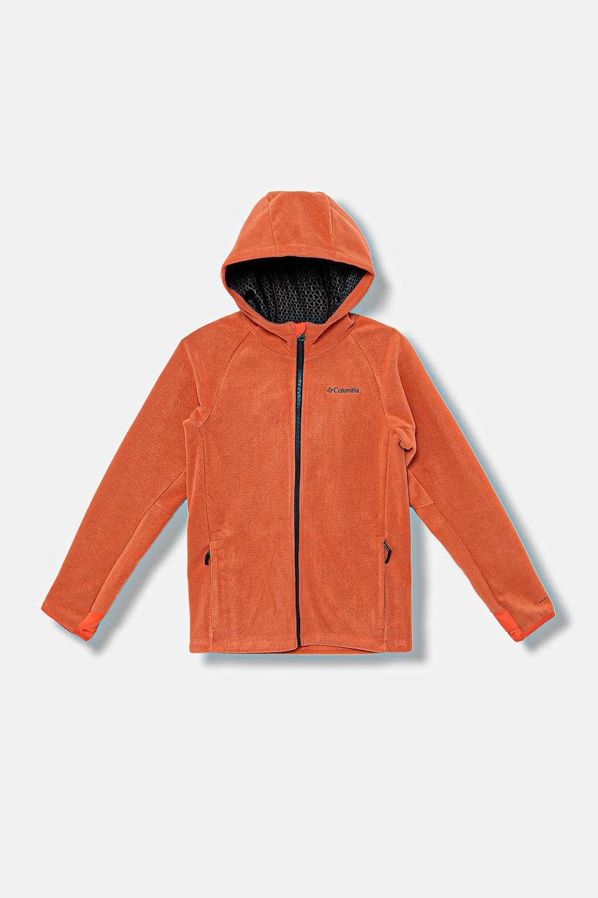Columbia bluză copii Arctic Peak culoarea portocaliu, cu glugă, uni, 2134921