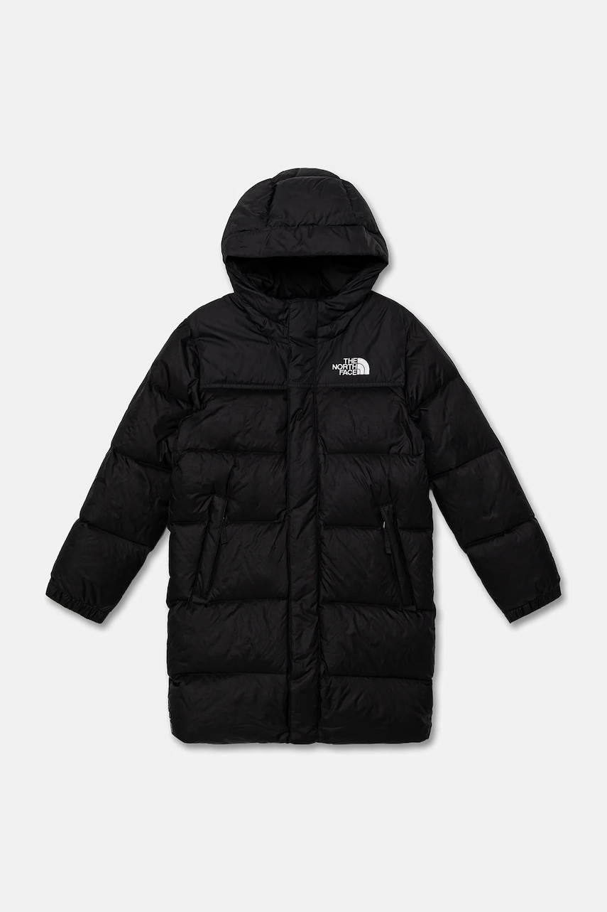The North Face geacă de puf pentru copii TEEN NUPTSE LONG PARKA culoarea negru, NF0A88UFKX71