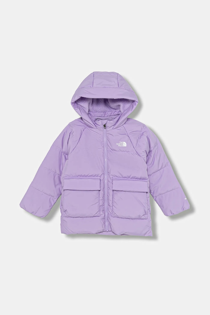 Levně Dětská péřová bunda The North Face KID NORTH DOWN FLEECE LINED PARKA fialová barva, NF0A88VFQZI1