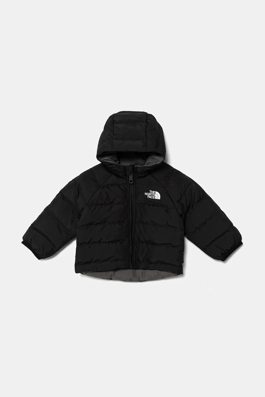 The North Face geacă reversibilă pentru copii BABY REVERSIBLE PERRITO HOODED JACKET culoarea negru, NF0A88W3WOO1