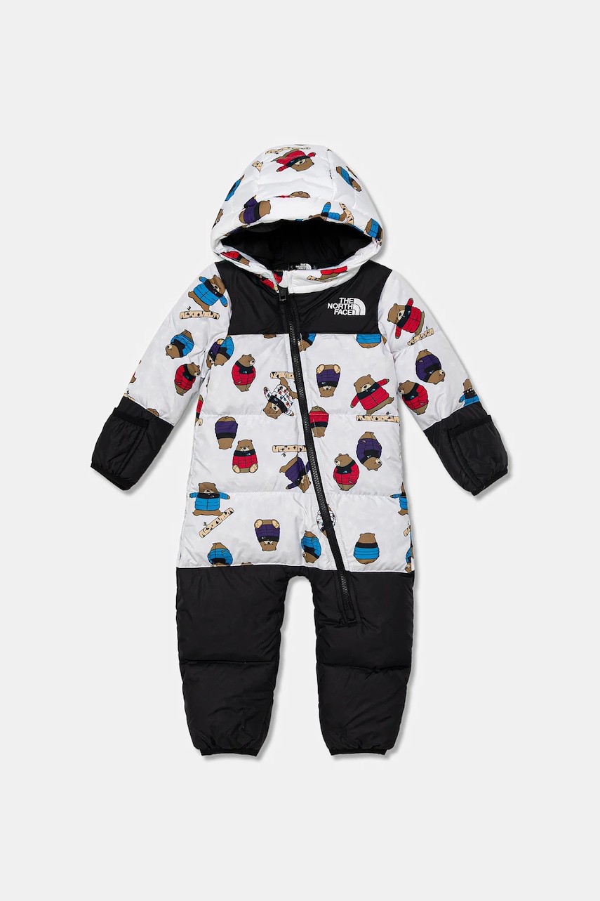 The North Face combinezon bebe BABY 1996 RETRO NUPTSE ONE PIECE -PRINT culoarea alb, NF0A8CZR2LP1