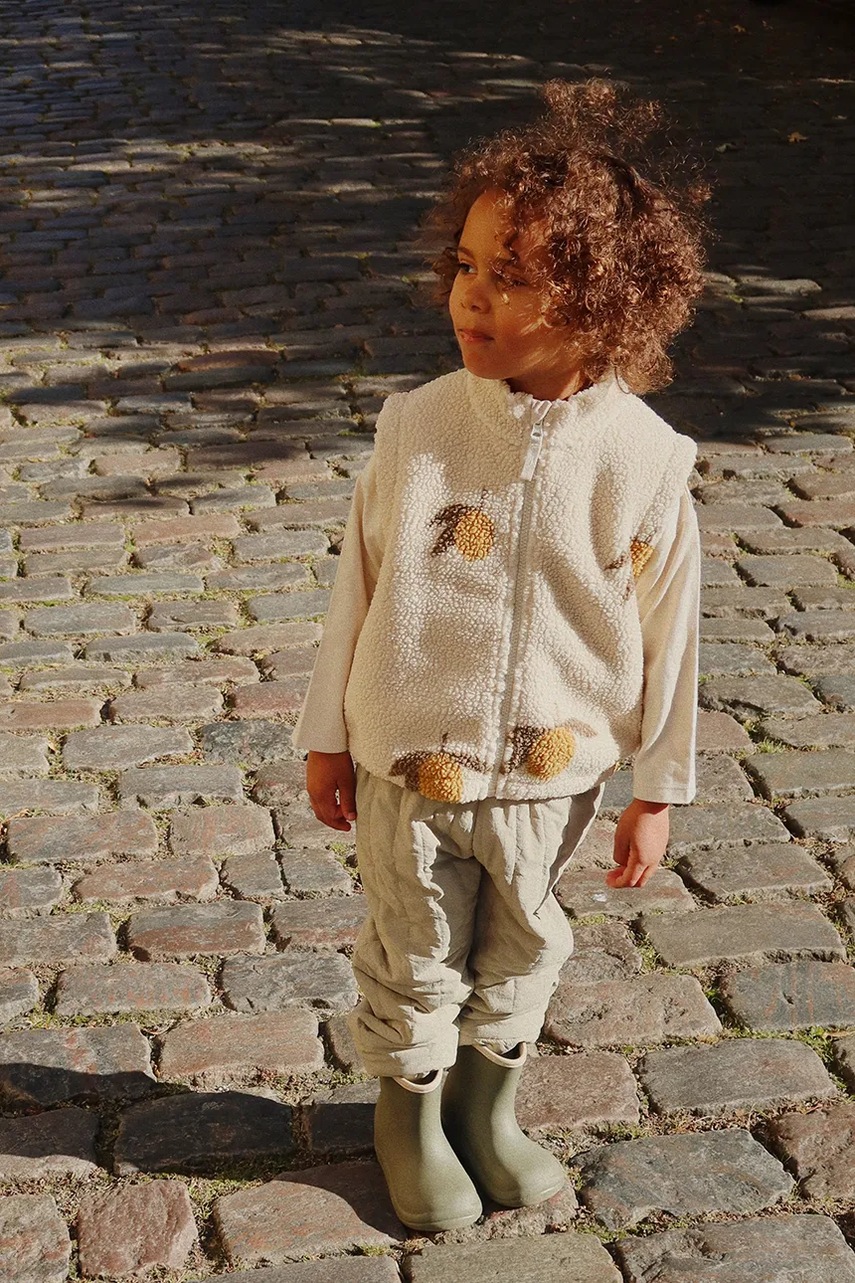 Konges Sløjd vestă copii JODY TEDDY VEST GRS culoarea bej, KS103481