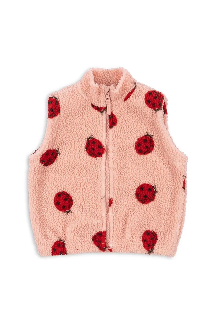 Konges Sløjd vestă copii JODY TEDDY VEST GRS culoarea roz, KS103481