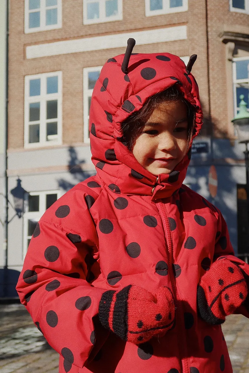 Konges Sløjd geacă de ploaie copii NUKA LADYBUG JACKET GRS culoarea roșu, KS103524