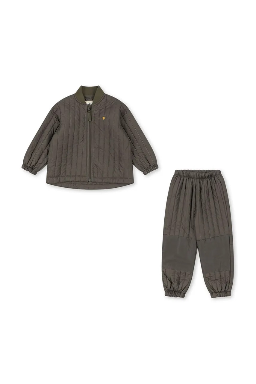 Konges Sløjd jachetă și pantaloni pentru copii EVI THERMO SET culoarea verde, KS103462