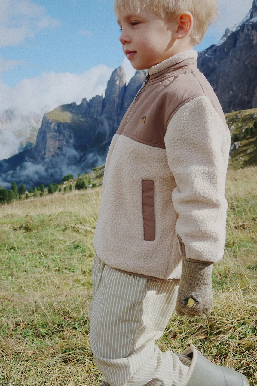 Konges Sløjd geacă copii FLYNN FLEECE JACKET GRS culoarea bej, KS103464