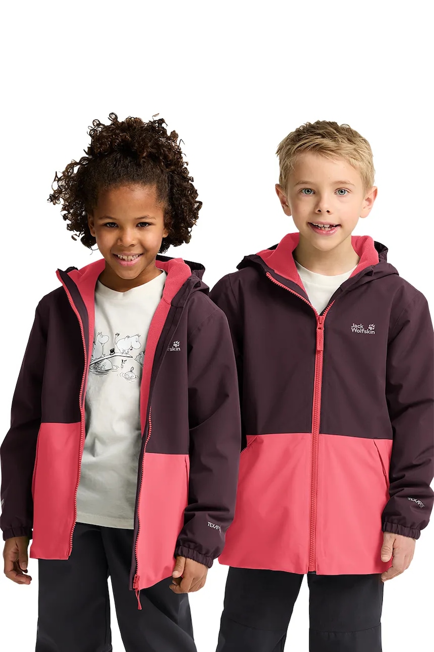 Levně Bunda Jack Wolfskin SNOW DAYS JKT KIDS růžová barva, A65320