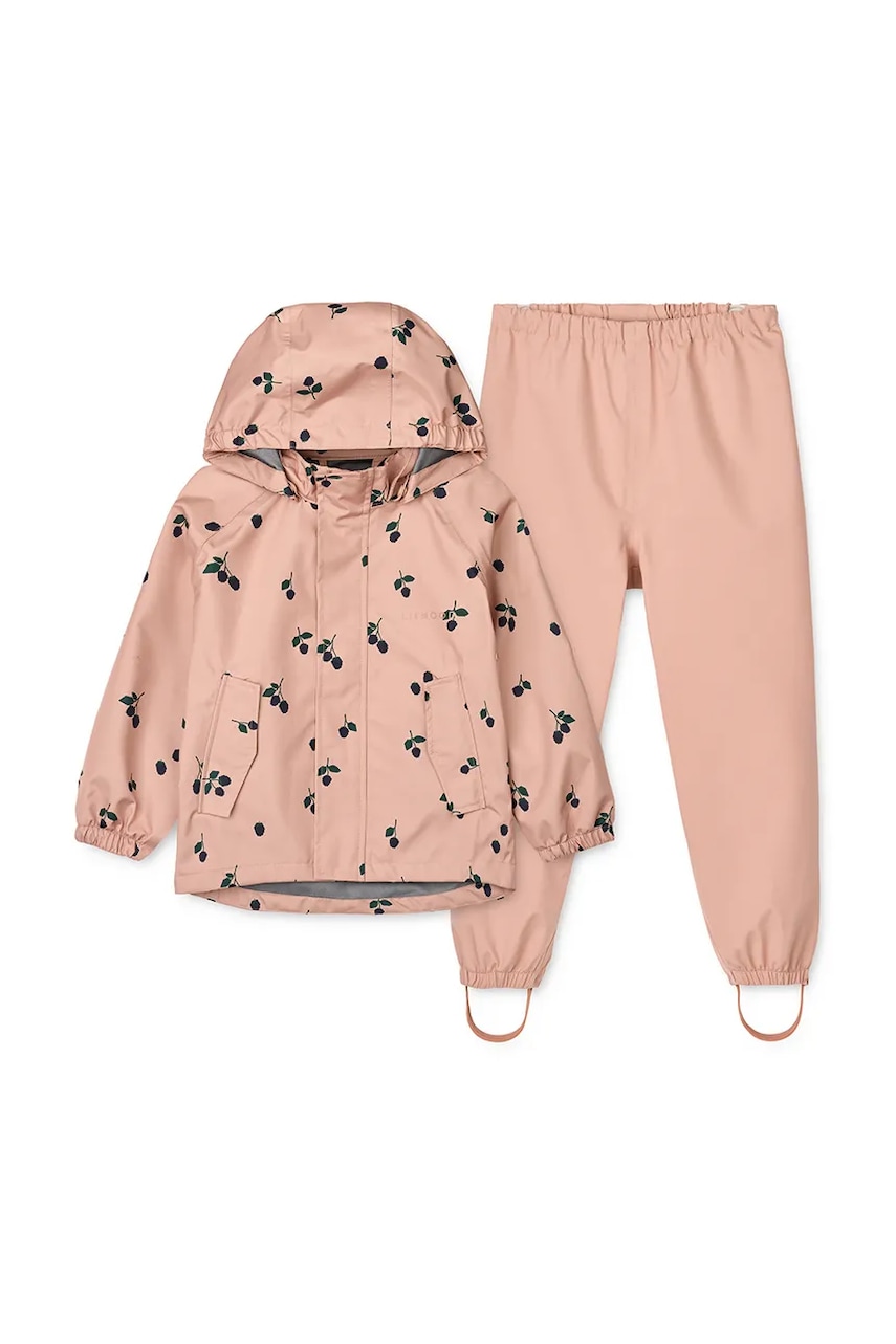 Levně Dětská bunda a kalhoty Liewood Pedia Rainwear Set oranžová barva, LW19909