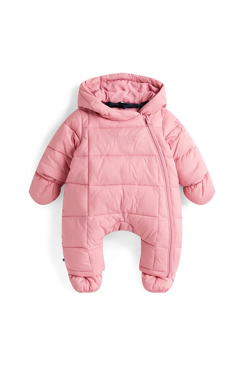 Levně Kojenecký overal Tommy Hilfiger růžová barva, KN0KN02063