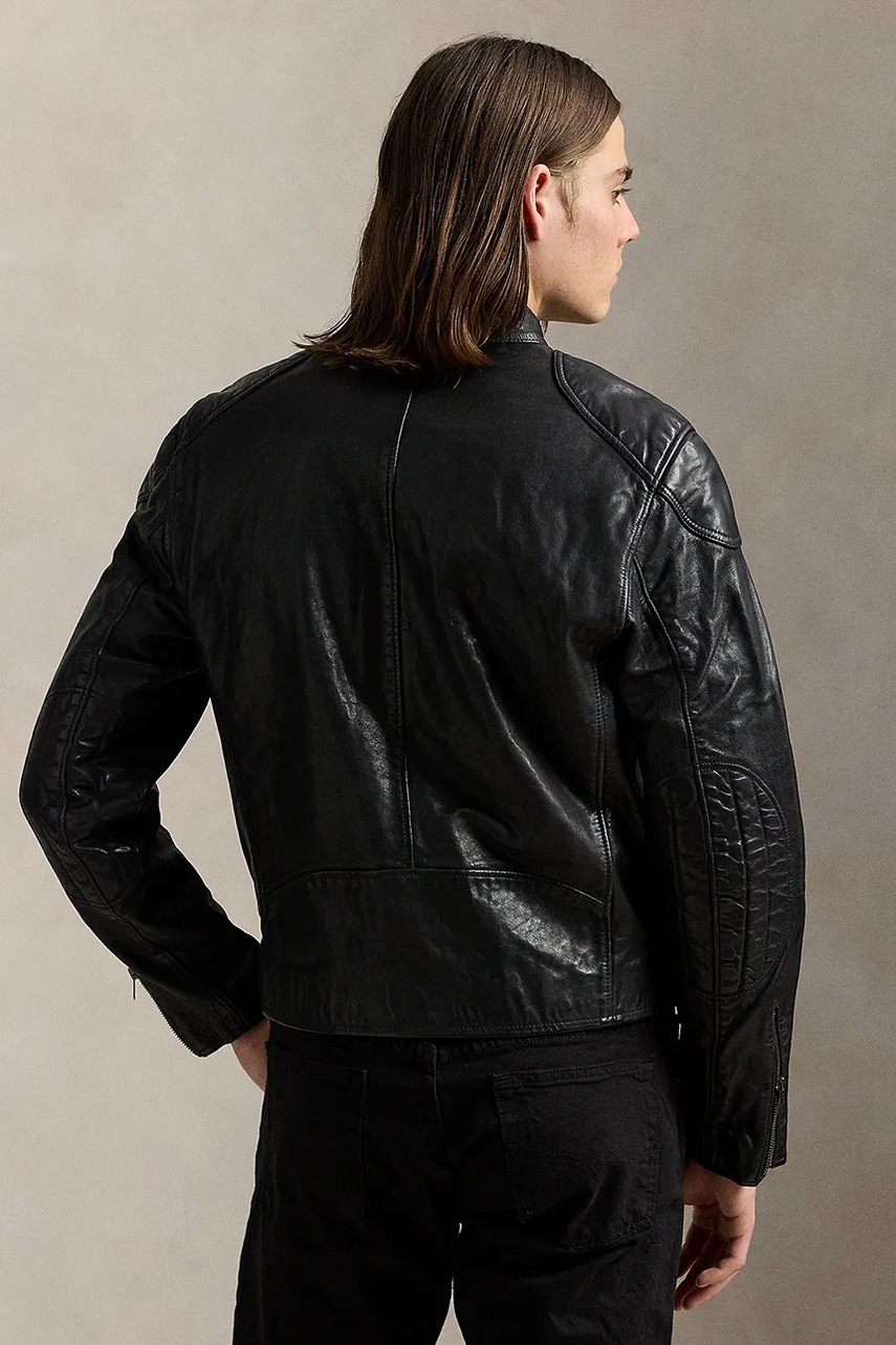 Кожаная куртка Polo Ralph Lauren цвет чёрный переходная 710970573