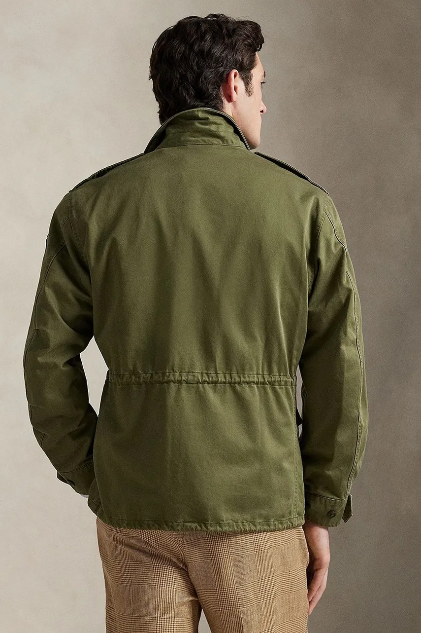 Хлопковая куртка Polo Ralph Lauren цвет зелёный демисезонная 710970575