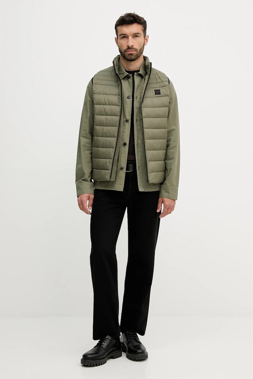 Хлопковая куртка-рубашка Tommy Hilfiger цвет зелёный переходная MW0MW39634 Хлопковая куртка-рубашка Tommy Hilfiger цвет зелёный переходная MW0MW39634