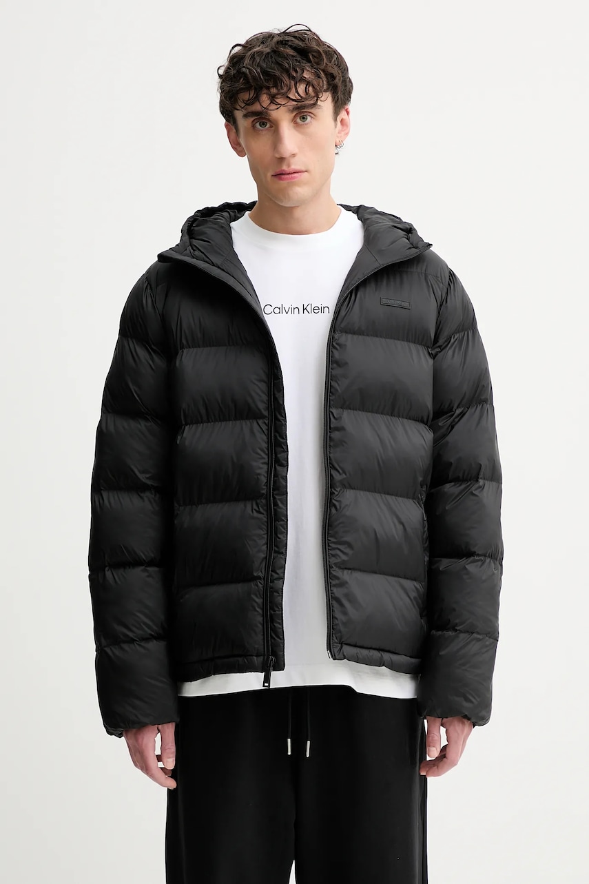 Levně Bunda Calvin Klein černá barva, zimní, LV04LC507G